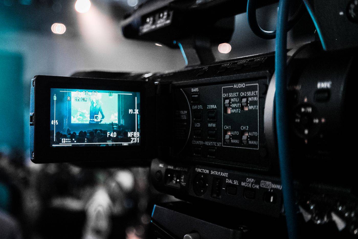 Videokamera som filmer et arrangement